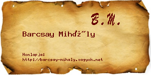 Barcsay Mihály névjegykártya